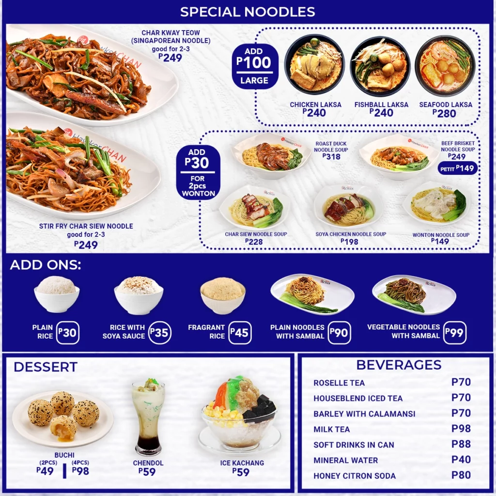 HAWKER CHAN SPECIAL NOODLES PRICES