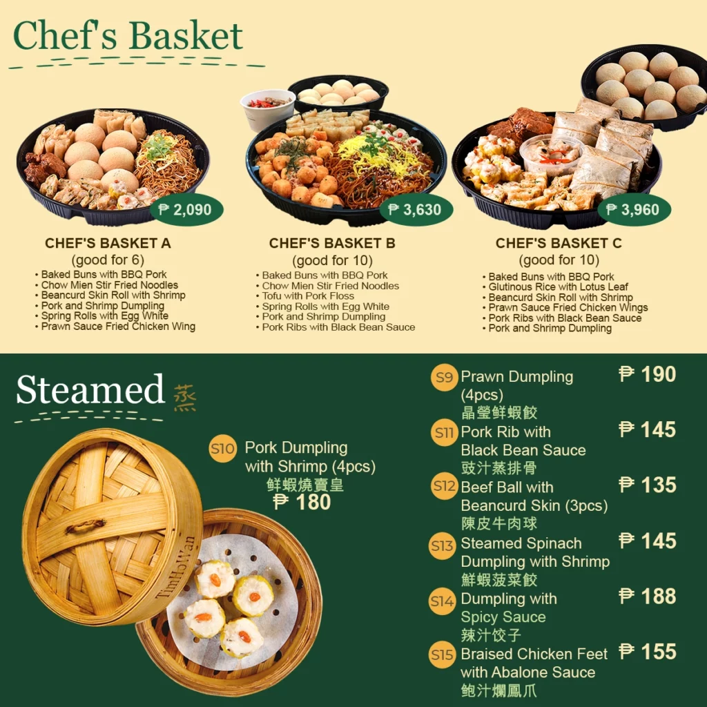 TIM HO OWAN CHEF’S SPECIAL MENU WITH PRICES