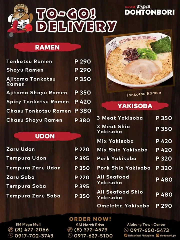 Dohtonbori Philippines - Surprise! 🎉 Dohtonbori Ramen Sets are back! 🍜  Your choice of Ramen - Shoyu or Tonkotsu, with your favorite Gyoza,  Karaage, or Kalbi Yakiniku, served with rice and side (