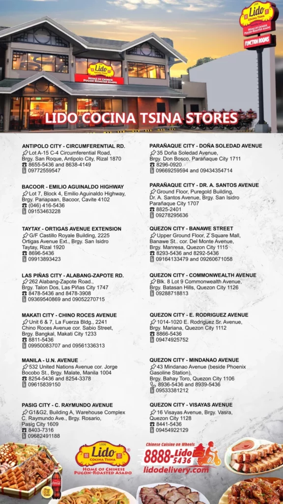 LIDO COCINA BEVERAGES MENU PRICES