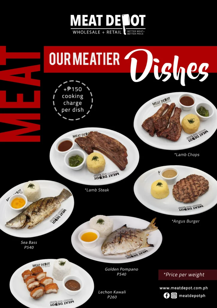 MEAT DEPOT ANGUS BEEF STEAKS MENU WITH PRICES