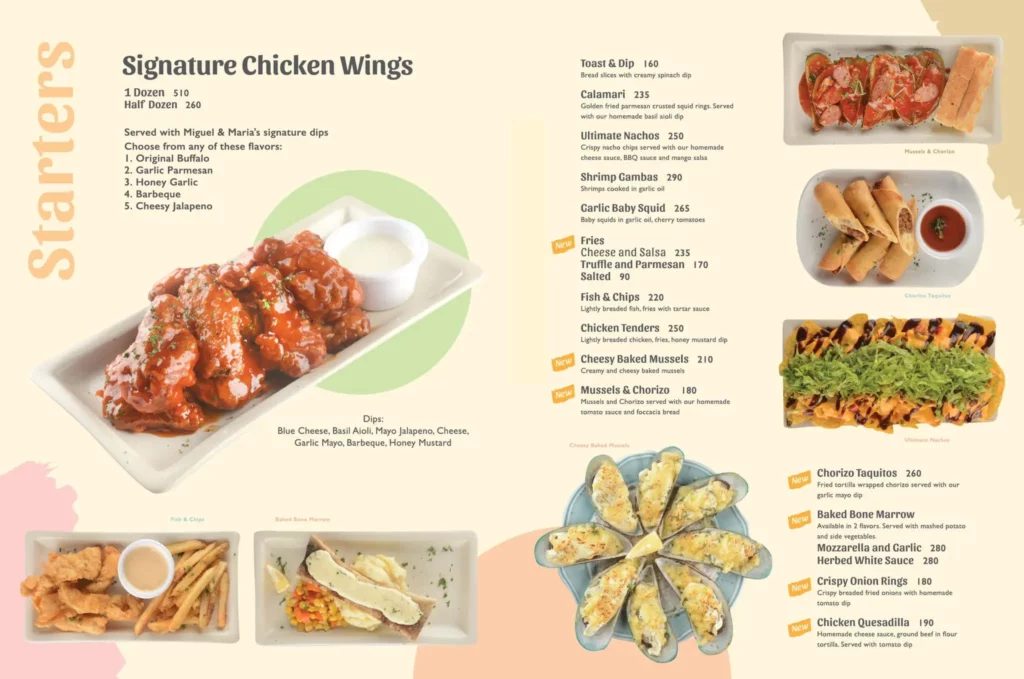MIGUEL & MARIA’S SIGNATURE CHICKEN WINGS PRICES