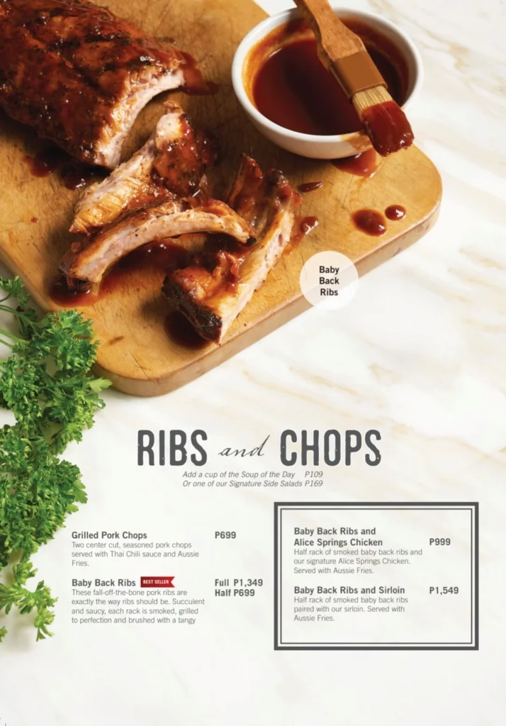 OUTBACK STEAKHOUSE RIBS & CHOPS MENU PRICES