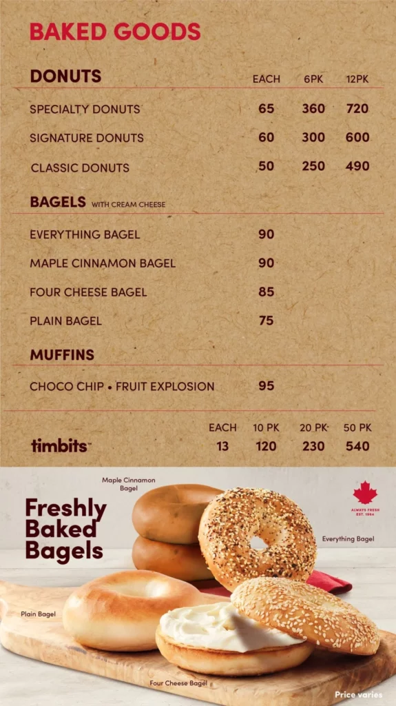 TIM HORTONS ICED CAPPS MENU PRICES