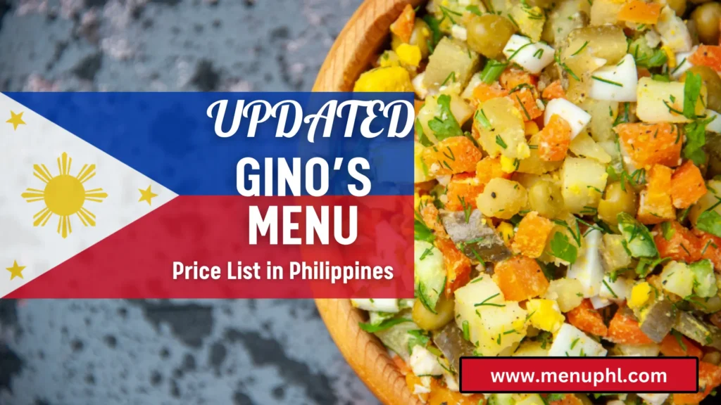 GINO'S MENU PHILIPPINES 