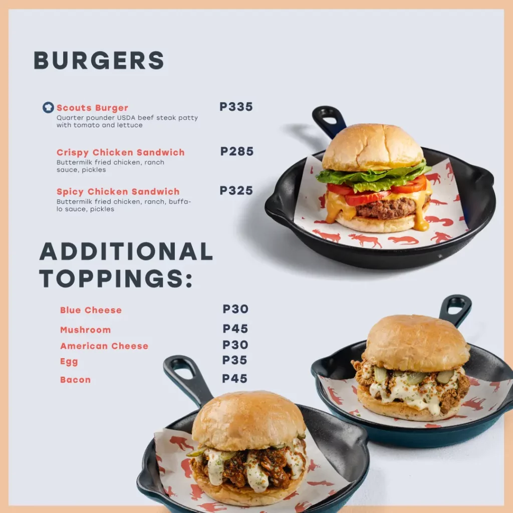 SCOUT’S HONOR BURGERS PRICES