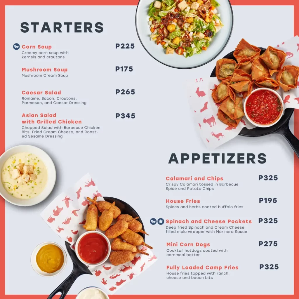 SCOUT’S HONOR STARTERS MENU WITH PRICES