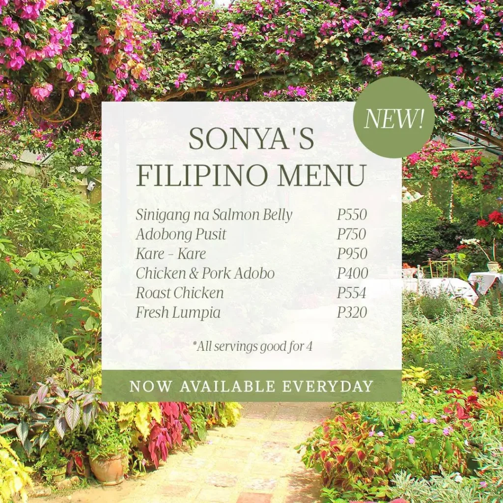 SONYA’S GARDEN SPECIAL ORDER ITEMS PRICES