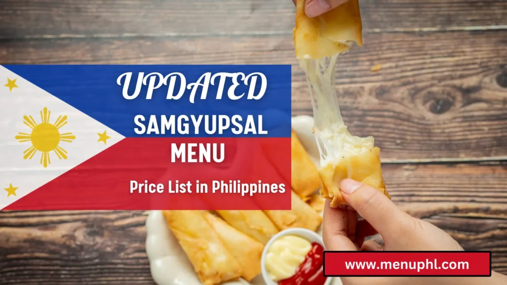 SAMGYUPSAL MENU PHILIPPINES 