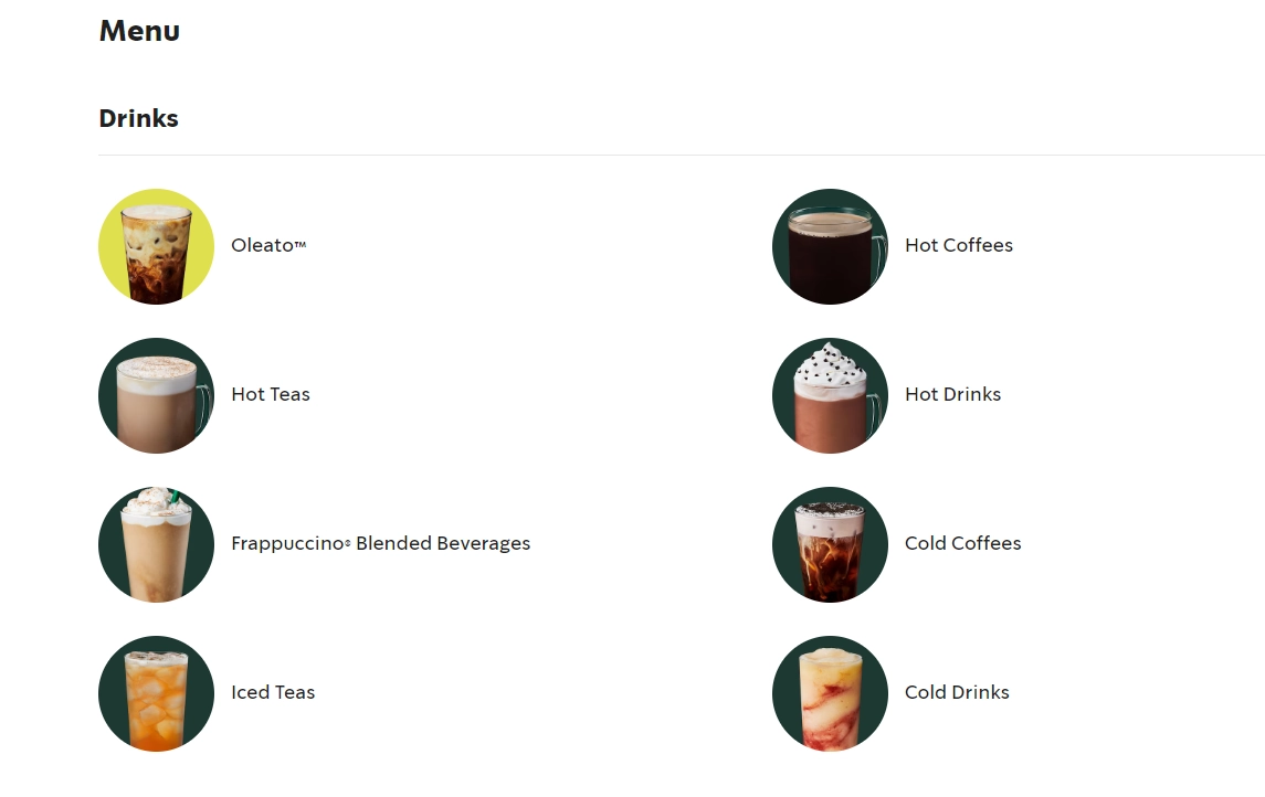 Starbucks deals menu prices