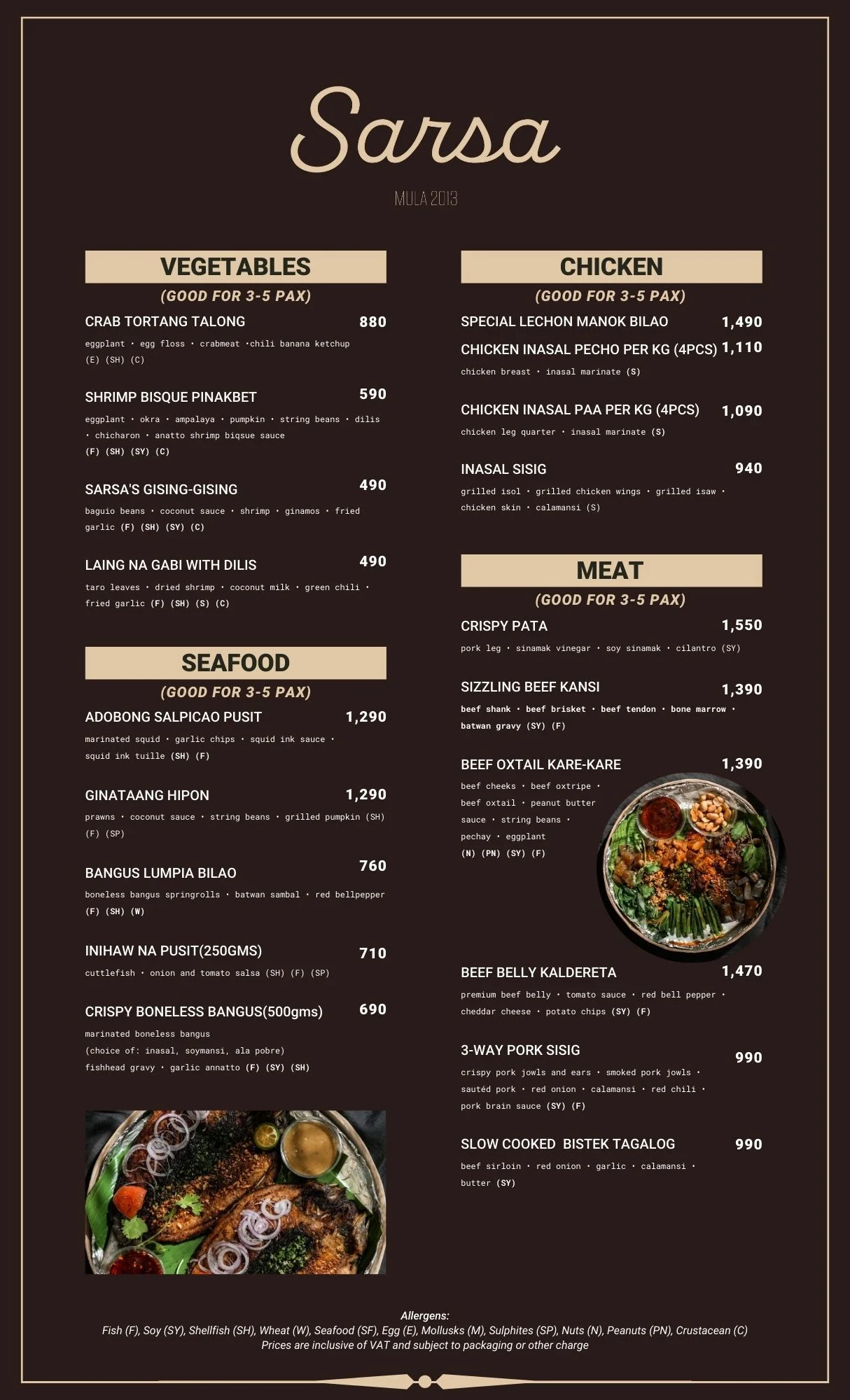 SARSA MENU PHILIPPINES & PRICES UPDATED 2024