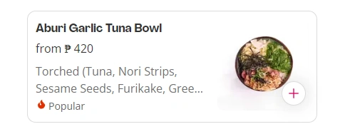ONO POKE TUNA MENU